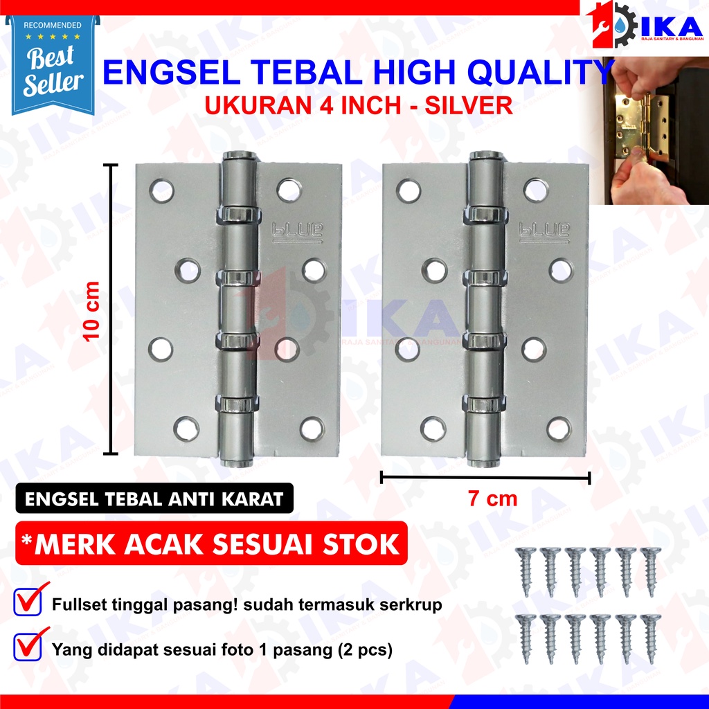 Engsel Pintu Rumah Hitam Doff 3 Inci 4 Inci 5 Inci Door Hinges Black Doff /  Engsel Pintu Silver l Jendela TEBAL 3 4 5 inch l Stenlis Per Pasang / Jendela kayu kuat original / ENGSEL TEBAL STAINLES INCH BAGUS / ENGSEL PINTU JENDELA STENLIS