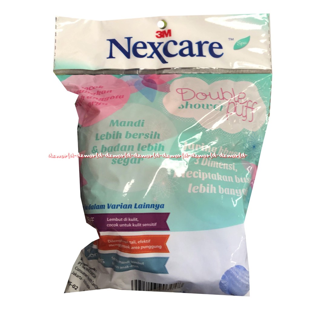 Nexcare Double Shower Puff Scrub Mandi Lebih Bersih Spnge Skrub Nilon Untuk Gosok Badan Saat Mandi