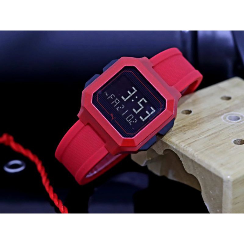 GROSIRAN JAM TANGAN PUMA DIGITAL UNISEX 3964HM TALI RUBBER GARANSI 6 BULAN FREE BOX & BATERAI (BISA 