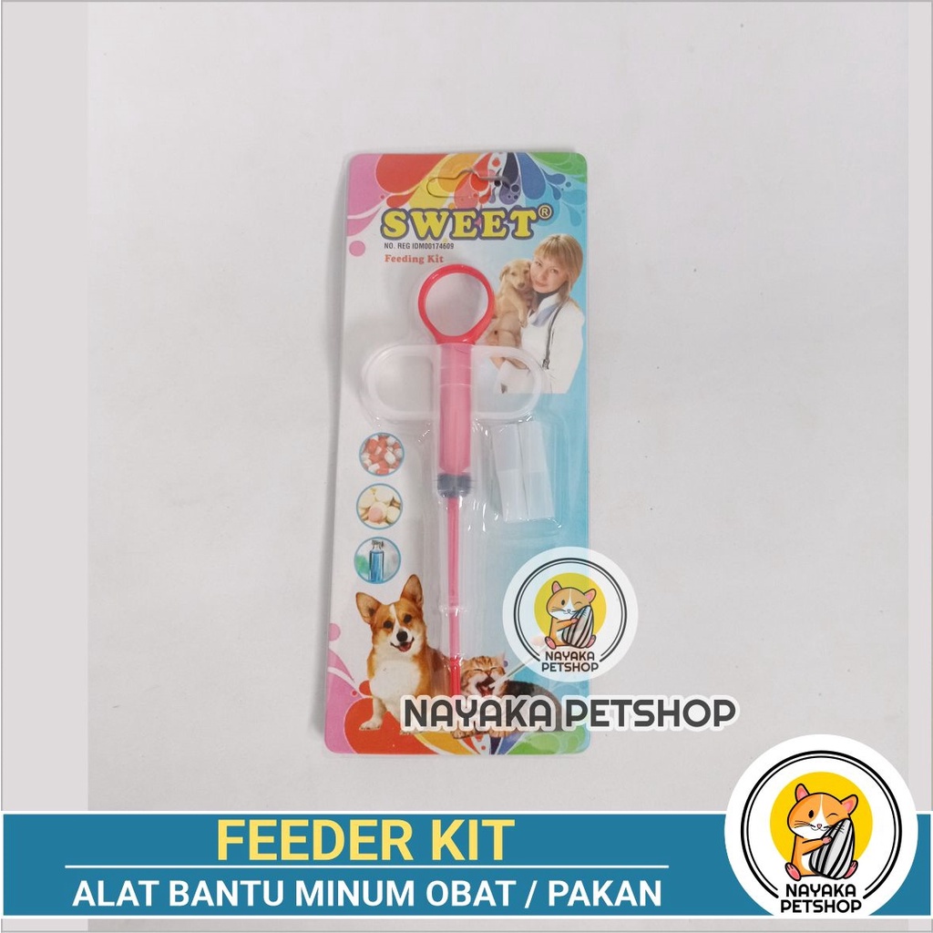 Feeding Kit Alat Bantu Minum Obat Kucing Pelontar Pil Anjing Kelinci Bantu Makan Musang Suntikan Hewan