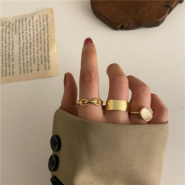 Hi/ Gold Fashion Ring Set Elegant Luxury Simple Geometry Jewerly Women Fashion Accessories Gift