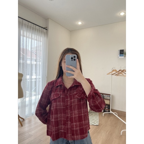 ECLAIRE - Sally Pocket Shirt / Kemeja Lengan Panjang Wanita / Outer Wanita