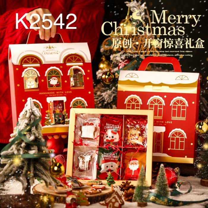 Kotak Box Kardus Natal Nastar Cookies Kue Christmas Kado Mewah 3pcs