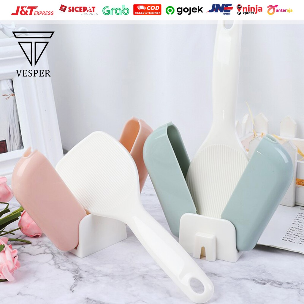 centong nasi penutup otomatis /  spoon holder rice stand automatic / scoop the rice