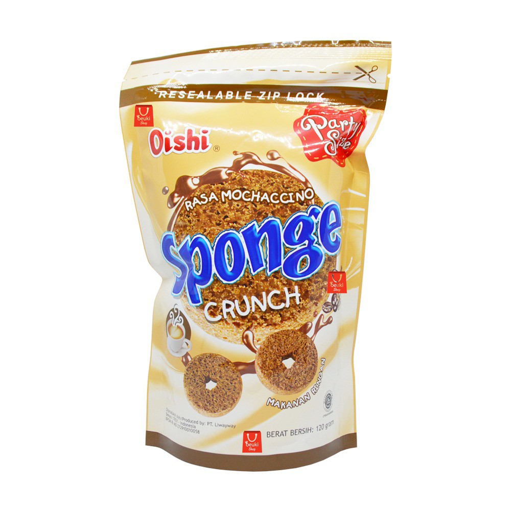 

Oishi Sponge Crunch Mochaccino Cemilan Manis Bentuk Sponge Bulat - 120gr