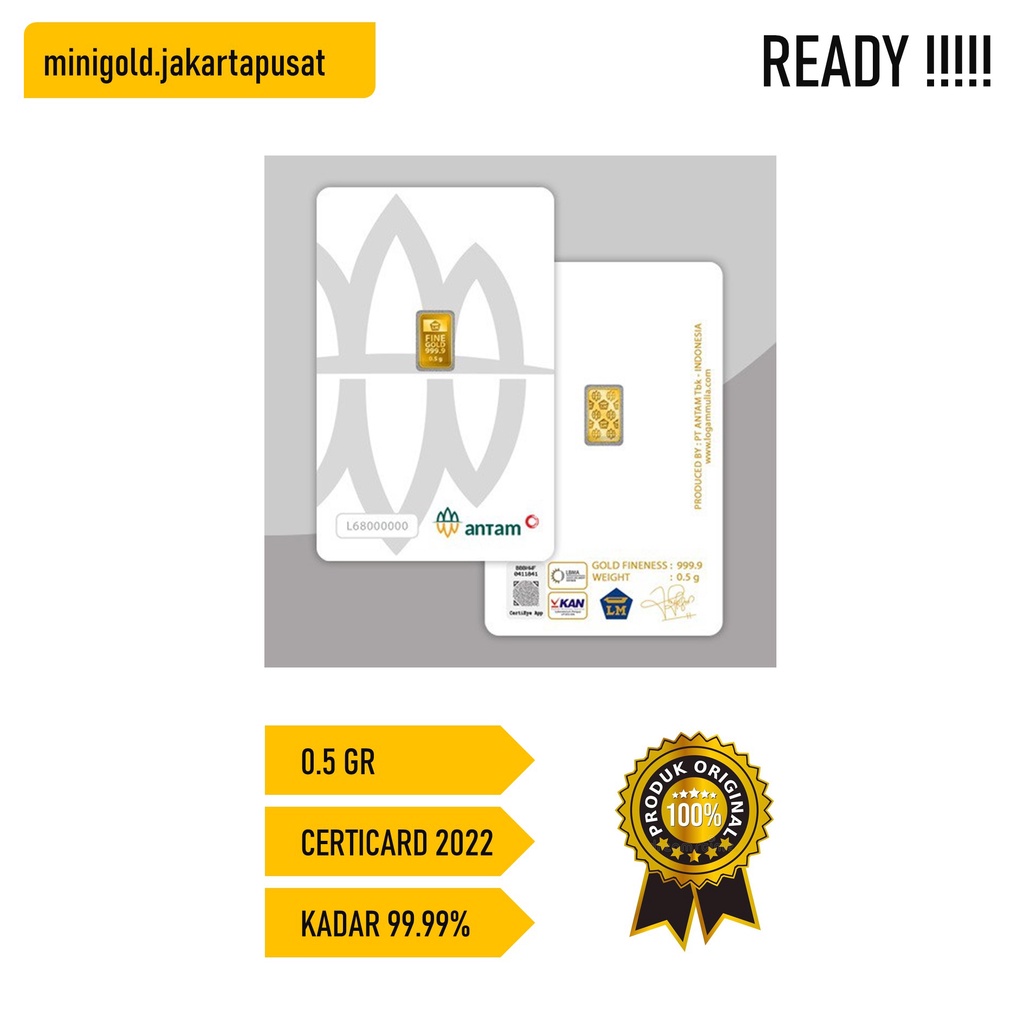 EMAS ANTAM 0.5 GRAM LOGAM MULIA 2022 TERMURAH DAN GARANSI 100% BERSERTIFIKAT