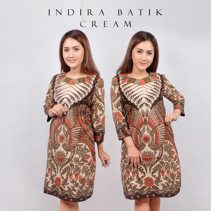 DRESS BATIK    INDIRA dress pesta batik wanita /gaun pesta natal wanita kondangan      IWAZAH OFFICE