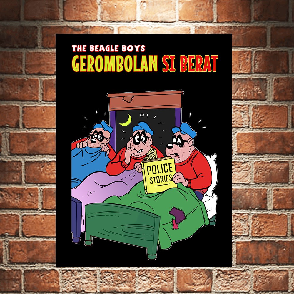 Gerombolan si berat The Beagle Boys Poster Kayu Pajangan Dekorasi Dinding Rumah Wall Decor