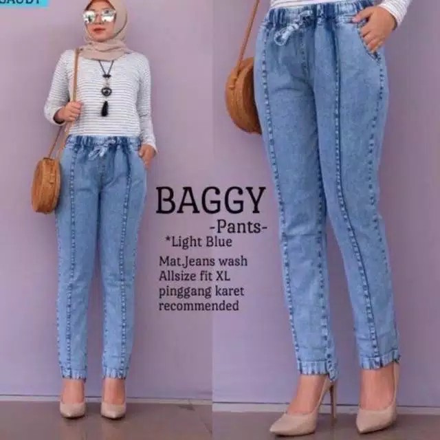 Jual Cloudy Celana Baggy Jeans Jumbo Tulang Stik Balik Snow Acid