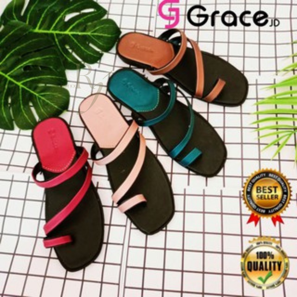 GRACE [MIRA 03] Sandal Slop Wanita Jepit Teplek Tali/ Sendal Flat Selop Jempol Cewek/ Sandal Tali Jempol