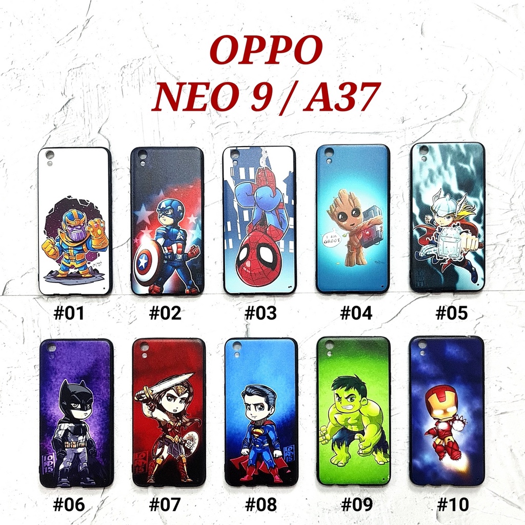 OPPO NEO 5 7 9  A31T  A33T  A37  A39 A57  A3S A5 C1 - MINI HERO Soft Hard Case Marvel Cartoon