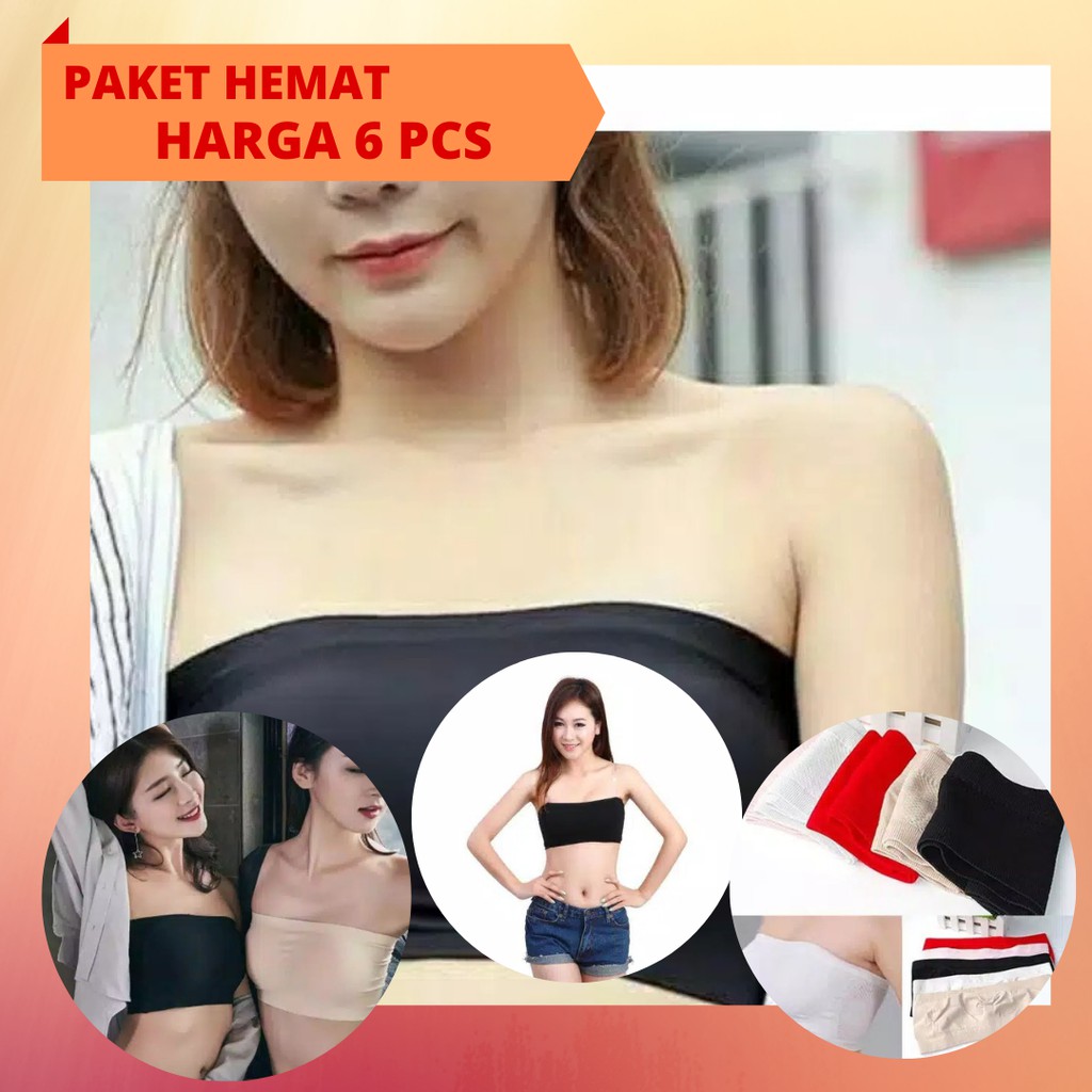 BRA WANITA SEXY U7H4 BH KEMBEN TANPA TALI TANPA BUSA TANKTOP REMAJA CEWEK CROP TOP KERUT TANPA KAWAT
