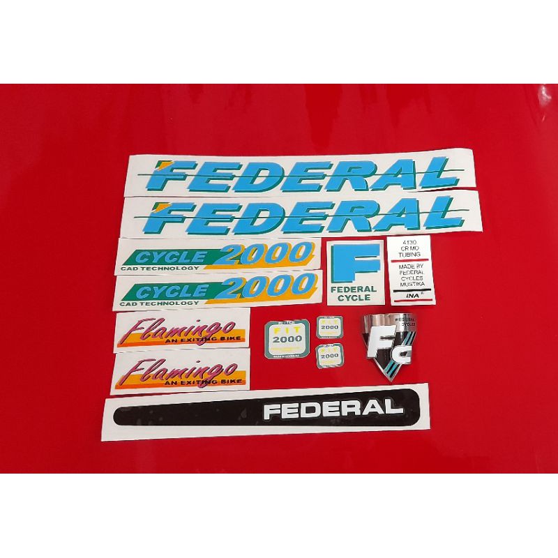 Custom Emblem Sepeda Federal + Stiker Sepeda Federal Flamingo