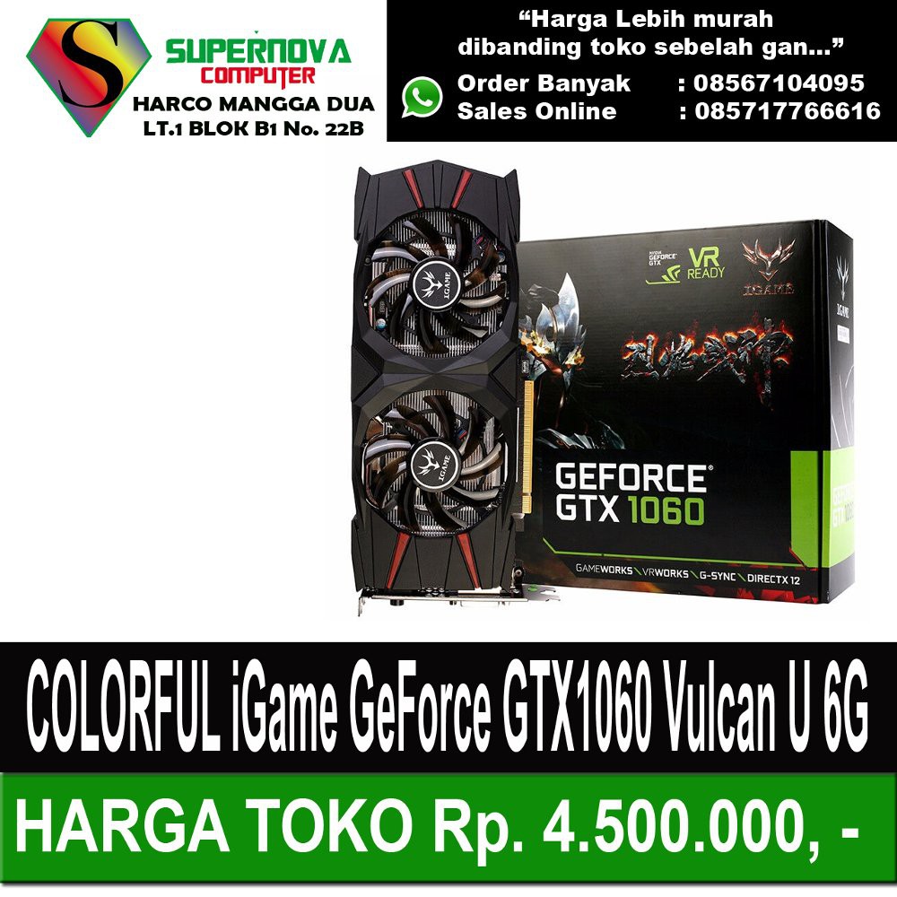 COLORFUL iGame GeForce GTX1060 Vulcan U 6G Best Quality