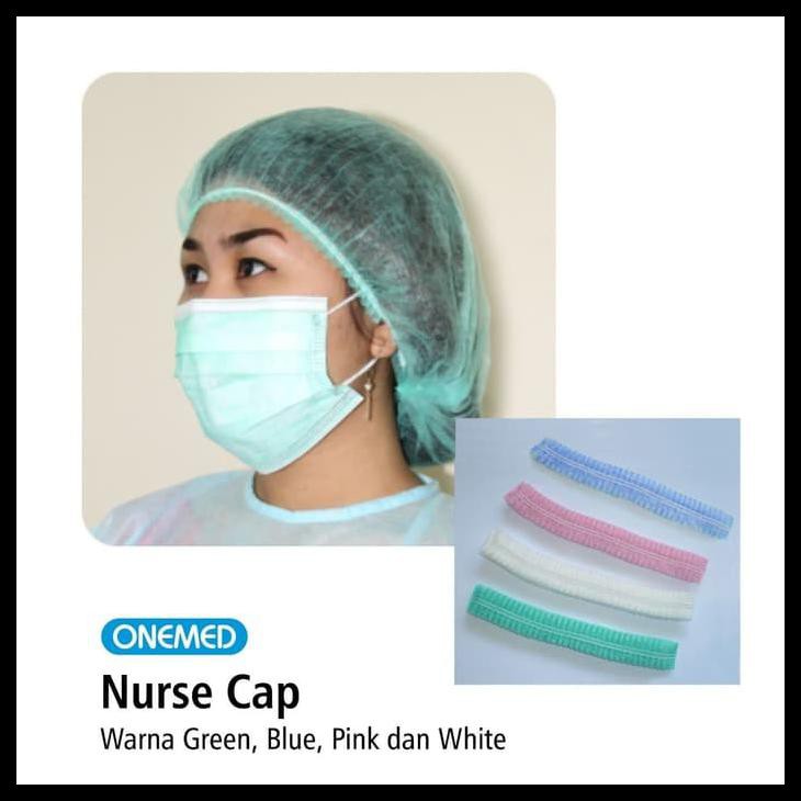 Jual NURSE CAP TOPI PERAWAT PENUTUP KEPALA ONEMED BUAT GOJEG BOX ISI ...