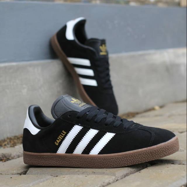 SEPATU ADIDAS GAZELLE BLACK WHITE SOL GUM ORIGINAL INDONESIA