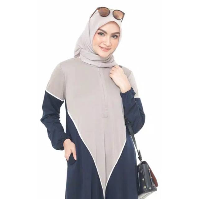 DUPBASIC GAMIS KAOS PIERE - Gamis Syari Terbaru Remaja Lacoste kaos busui friendly casual Terbaru