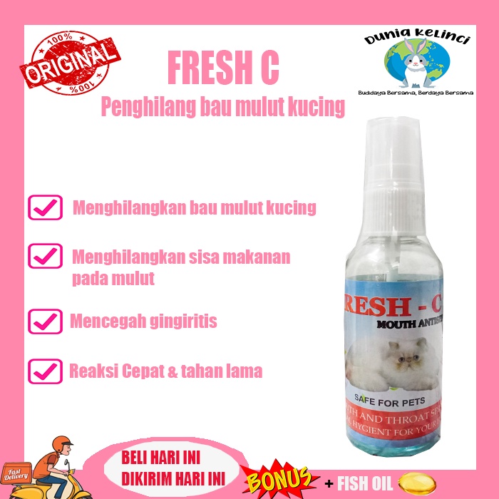 OBAT PENGHILANG BAU MULUT KUCING FRESH C CAT OBAT SARIAWAN