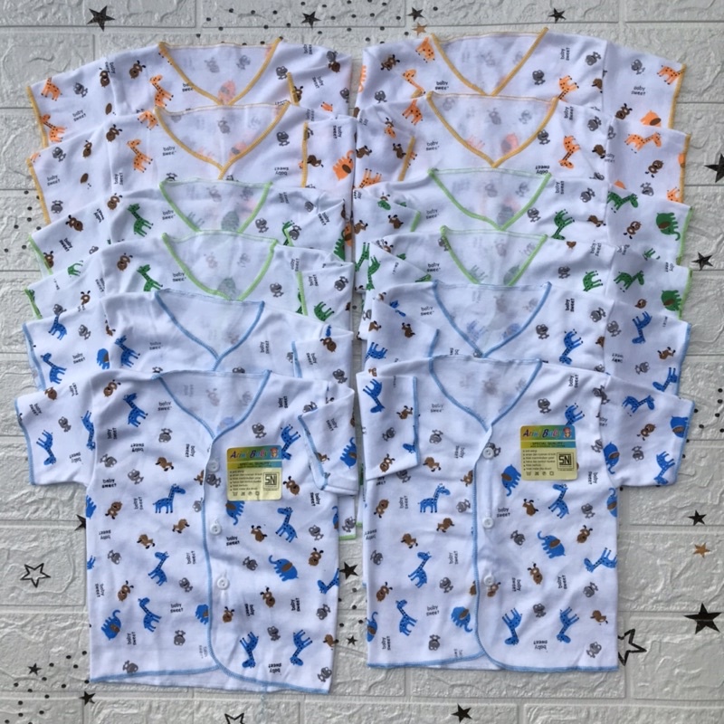 12 PCS Baju Lengan Pendek Bayi Baru Lahir Baju Newborn Bayi DNW Baby