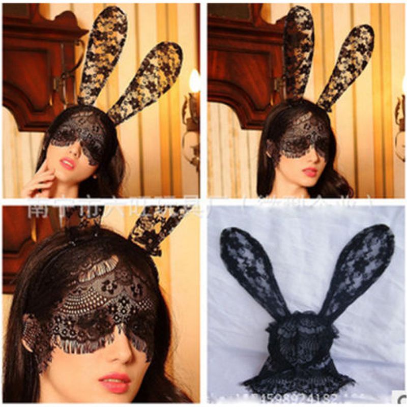 Kostum Halloween Bando Impor Korea Kelinci Kucing Renda Veil Neko Mimi Headband Cat Bunny Lace