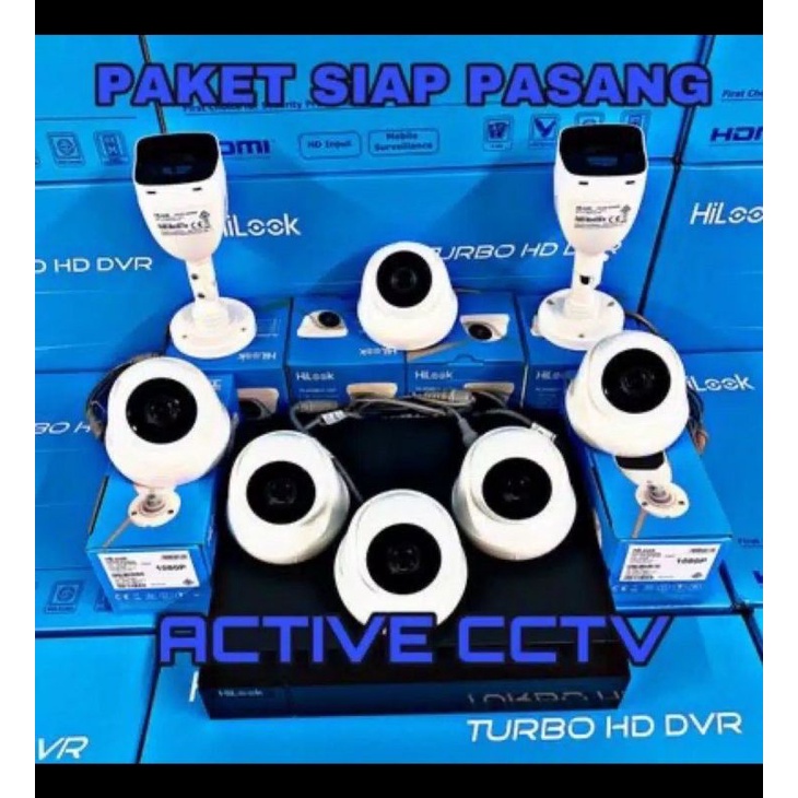 PAKET KAMERA CCTV HILOOK 2MP 8 CAMERA CHANNEL TANPA KABEL