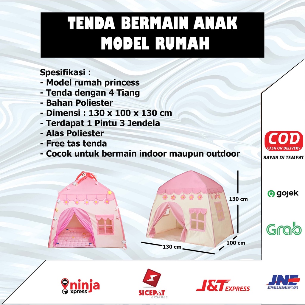 Tenda Castil Mainan Rumah Rumahan Anak Bermain Perempuan Laki Laki Murah Jumbo Besar Lipat Indoor Original