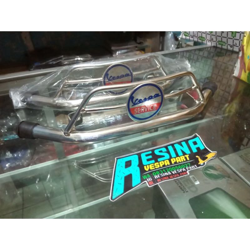 Bemper Belakang Vespa Universal Px Super Sprint Excel Chrome