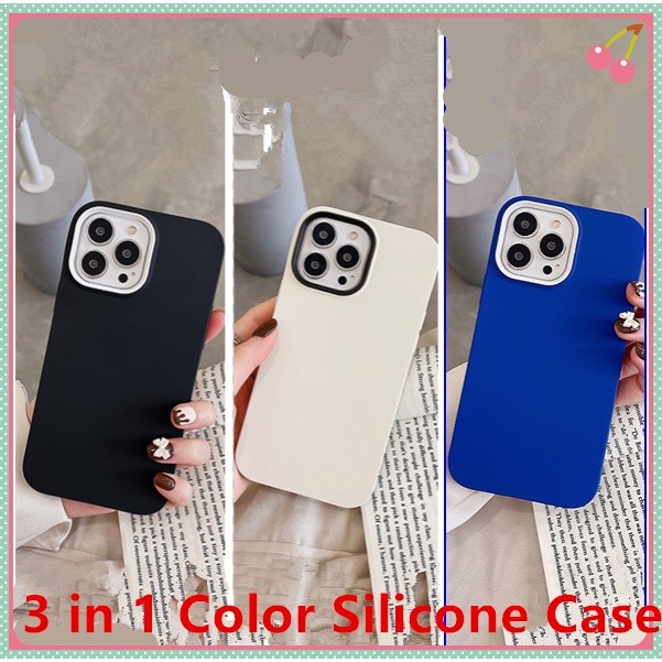 3 In 1 Soft Case Silikon Motif Kartun Untuk Iphone 11 12 13 Pro Max X Xs Max Xr 7 8 Plus SE 2020