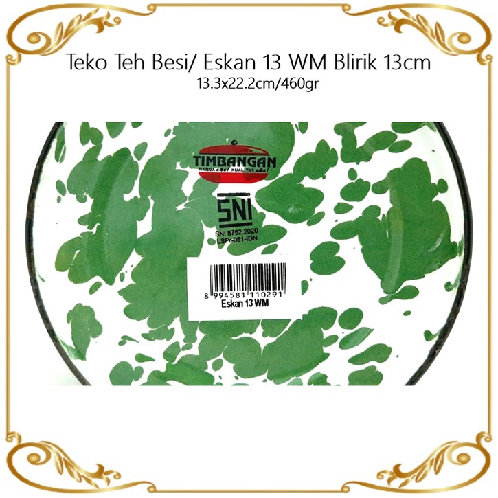 Teko Teh Besi/Eskan Jadul/Blirik 13 WM 13cm 1500ml