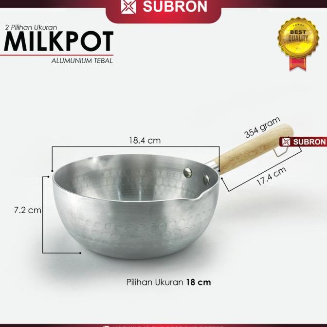 Best Product Subron Panci Susu Panci Rebus Alumunium Tebal Aloy 18Cm Pegangan Kayu - Paling Dicari