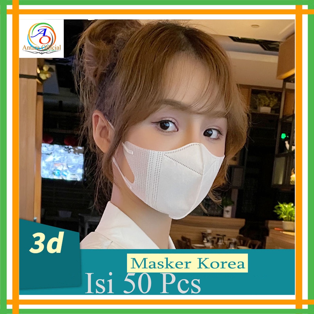 Masker Korea Dewasa 50 pcs Face Mask 3D Duckbill 3Ply Kf94 Kn95
