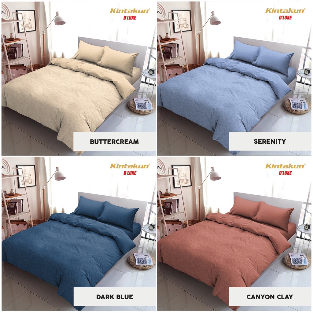 Kintakun D'Luxe Bed Cover Set SPREI FLAT Limited Embosed Edition Uk. 180x200 TINGGI 30 Cm