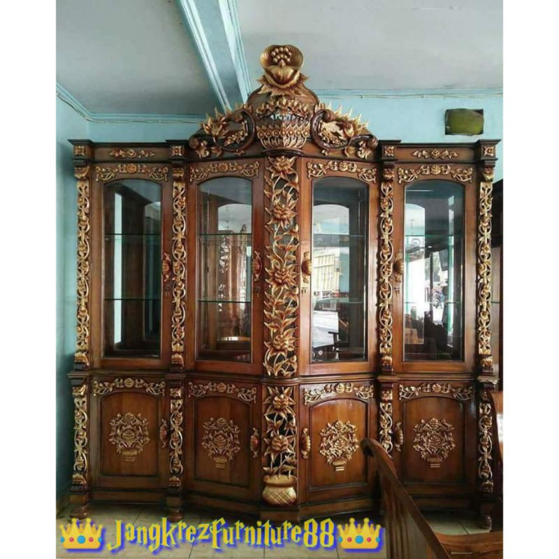 BUFFET HIAS JATI UKIR SHIMA.LEMARI HIAS