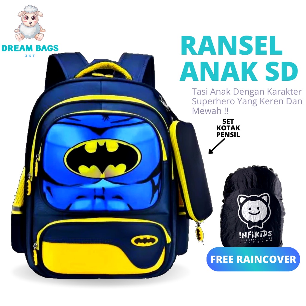 Tas Sekolah Karakter Superhero DB 1922 Size SD Tas Anak Import - Tas Sekolah Anak Laki Laki - Tas Sekolah anak Laki Sd - tas anak laki sd