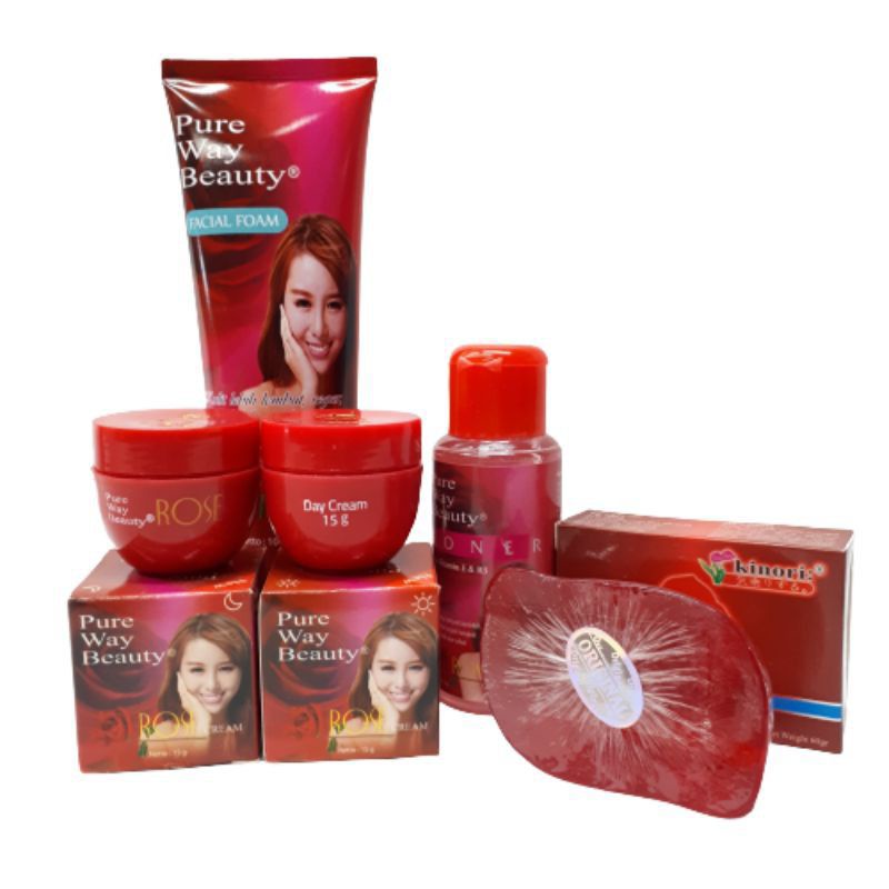 PAKET LENGKAP CREAM ROSE PURE WAY BEAUTY 5in1