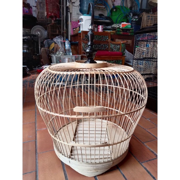 SANGKAR BURUNG TEKUKUR BAMBU BULAT