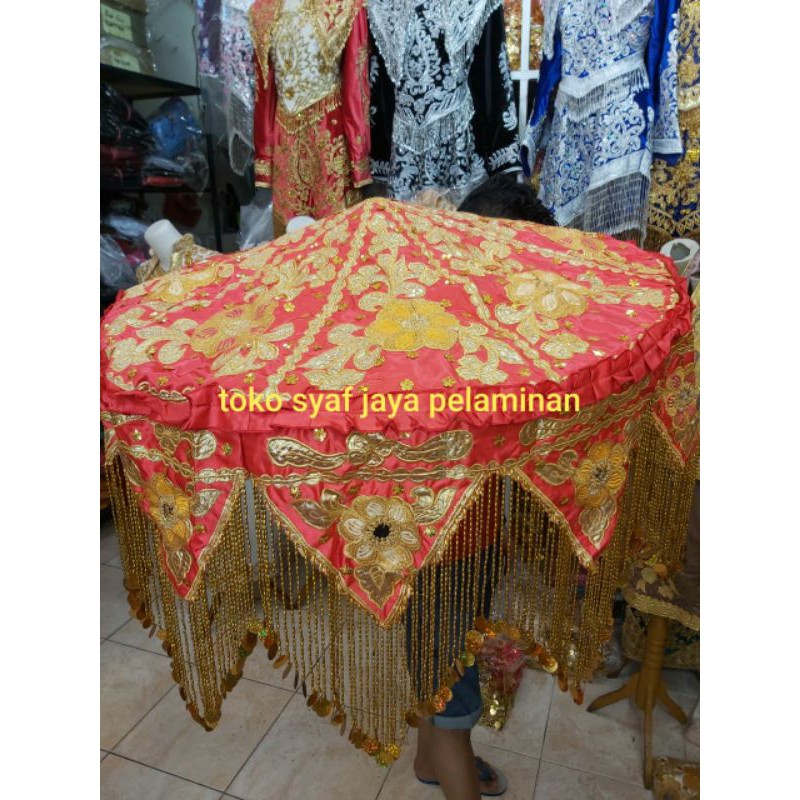 kain payung pelaminan bordir tebal sepasang