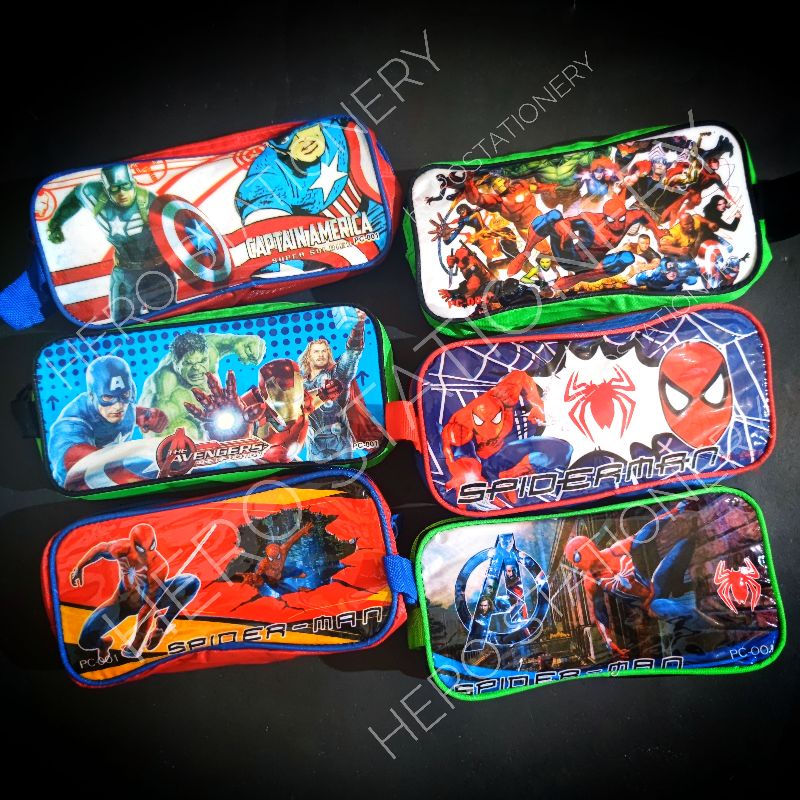 

Kotak pensil resleting superhero avengers captain america spiderman