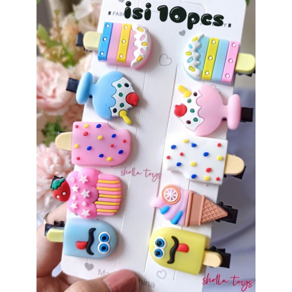 JEPITAN RAMBUT ANAK SET KOREA isi 10pcs/set ICECREAM JELLY