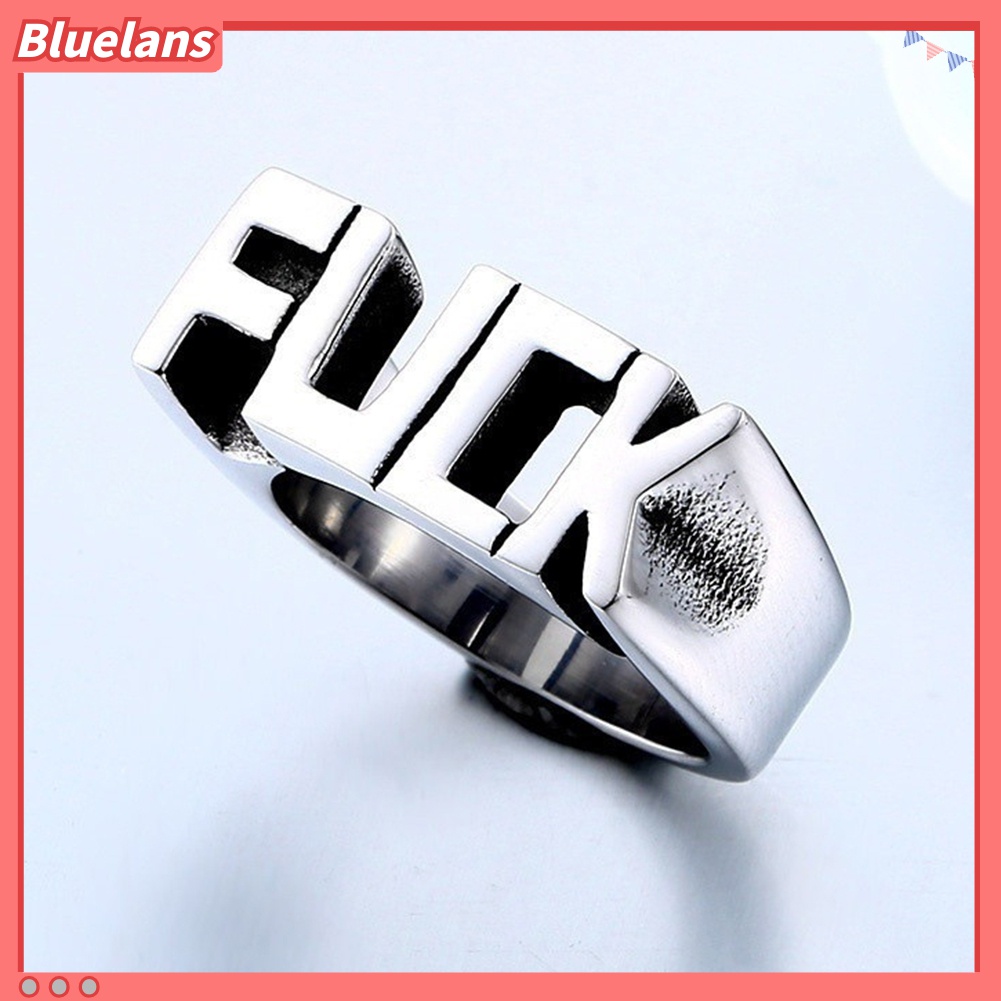 Cincin Bahan Stainless Steel Gaya Punk Hip-Hop Untuk Pria Dan Wanita