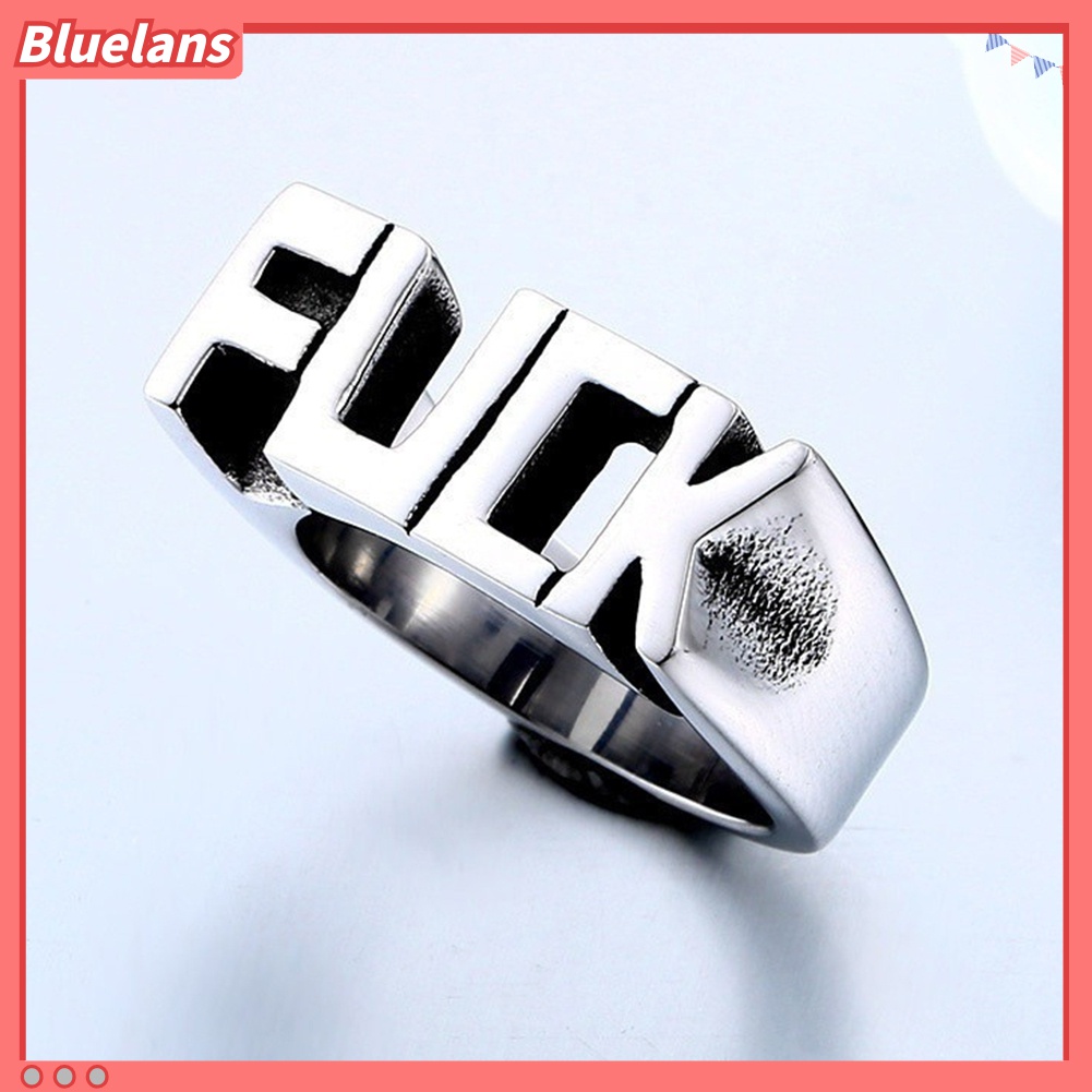 Cincin Bahan Stainless Steel Gaya Punk Hip-Hop Untuk Pria Dan Wanita