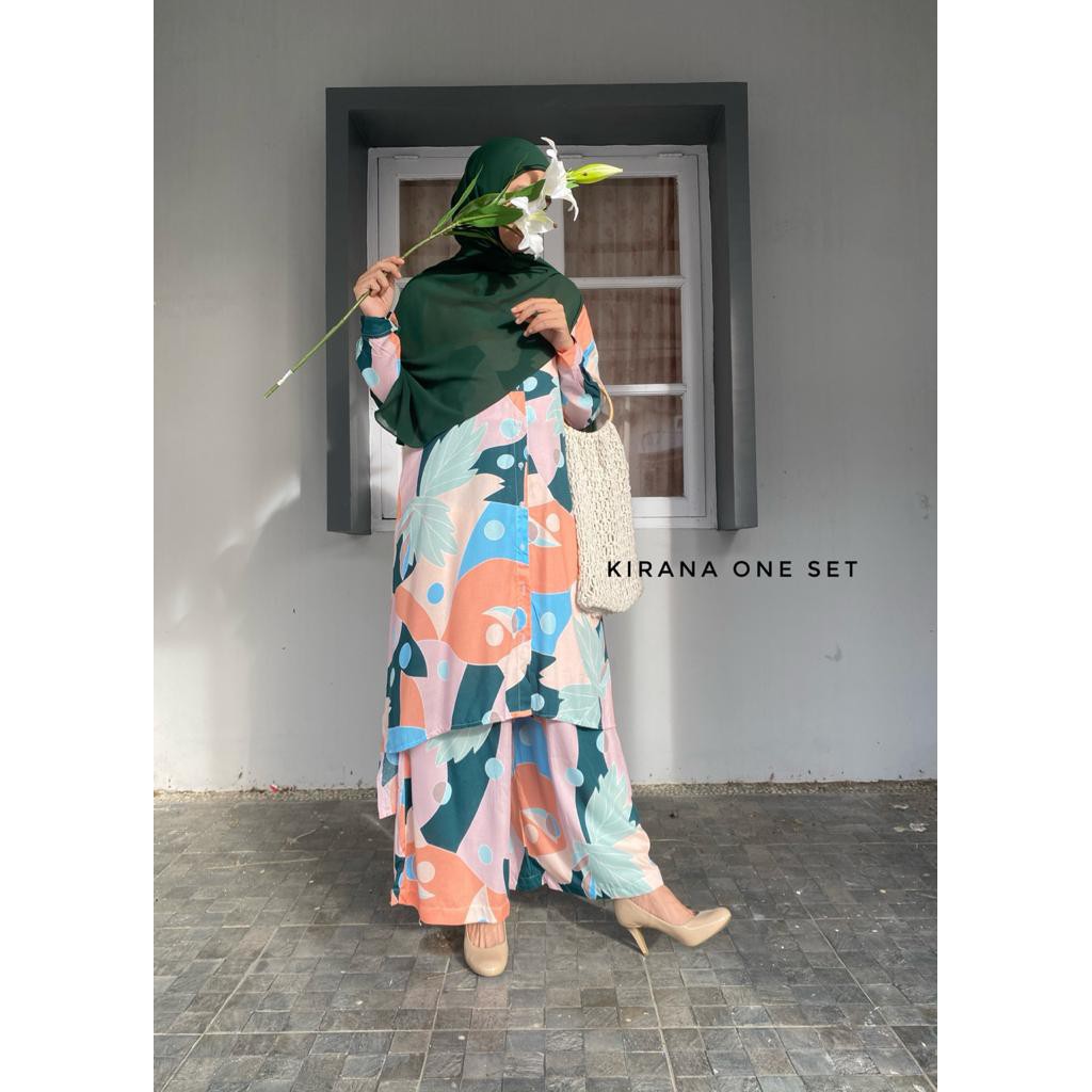 SETELAN LONG TUNIK JUMBO / ONE SET TUNIK JUMBO / SET KULOT KIRANA MURAH