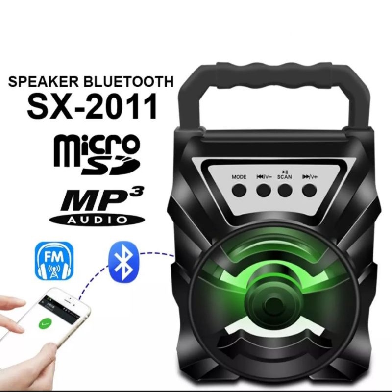 SPEAKER BLUETOOTH BONUS MIC KARAOKE/SALON PORTABLE RADIO FM USB AUX/SPEAKER WIRELESS SUPER BASS LED