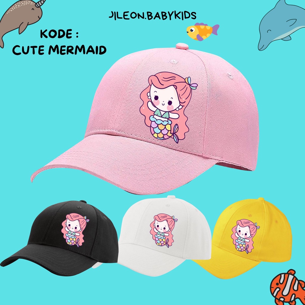 JILEON TOPI ANAK MERMAID  CUTE PUTRI DUYUNG TOPI KEKINIAN TOPI ANAK PEREMPUAN