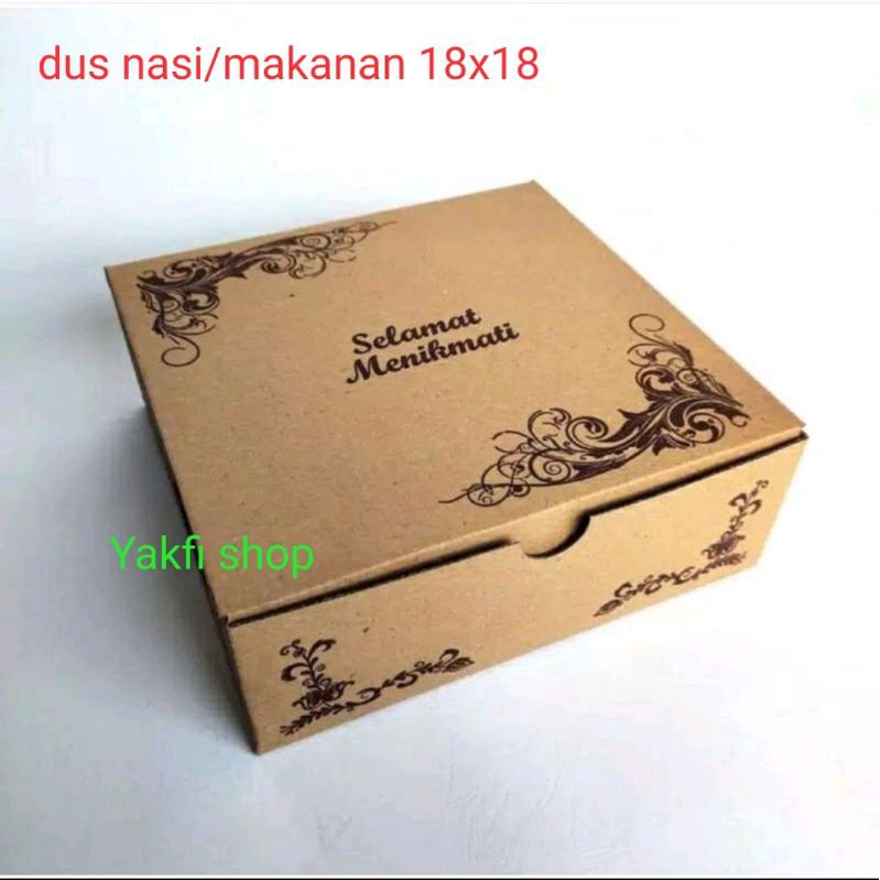

kotak nasi kotak makanan kardus nasi kardus makanan dus nasi motif ukuran 18x18