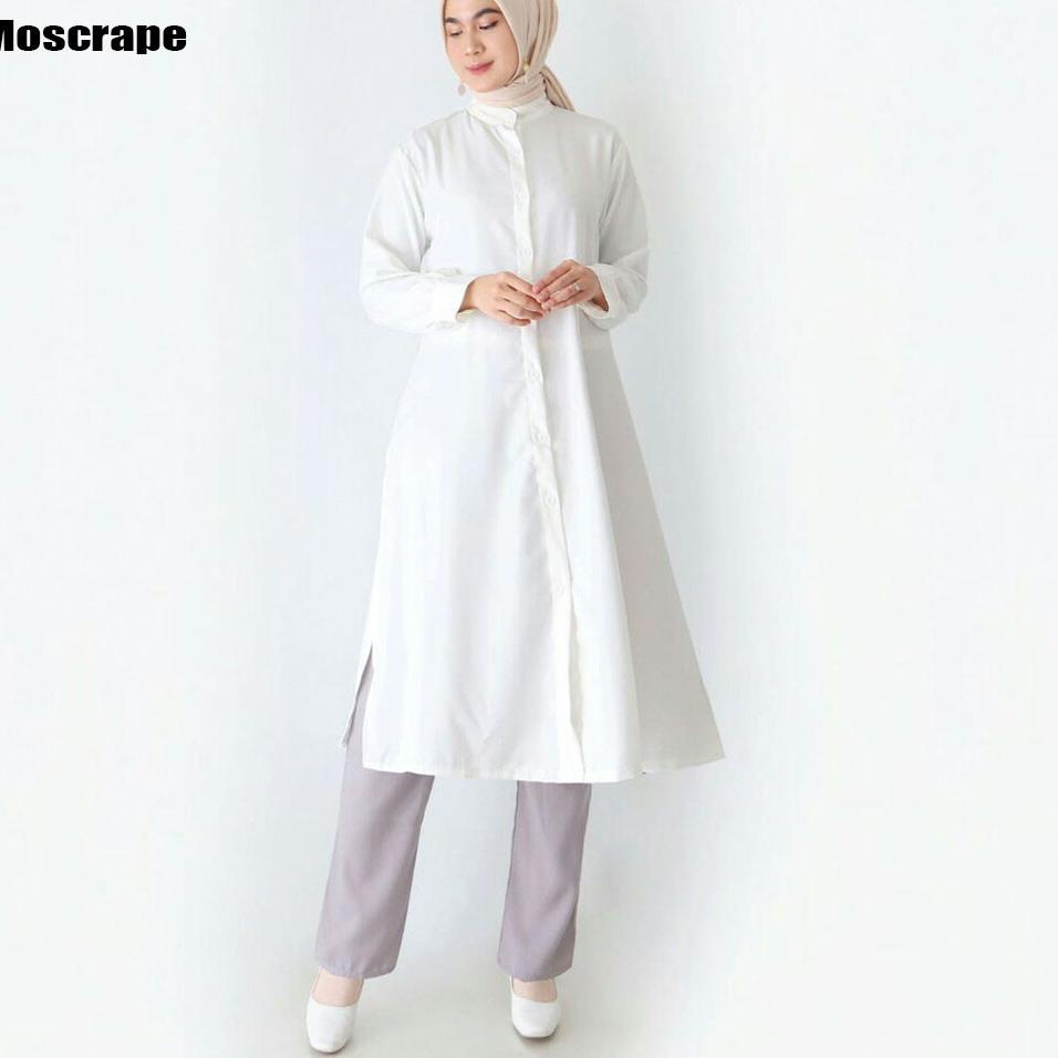 SUPER MURAH - LONG TUNIK POLOSAN WANITA BUSUI MOSECRAPE 800