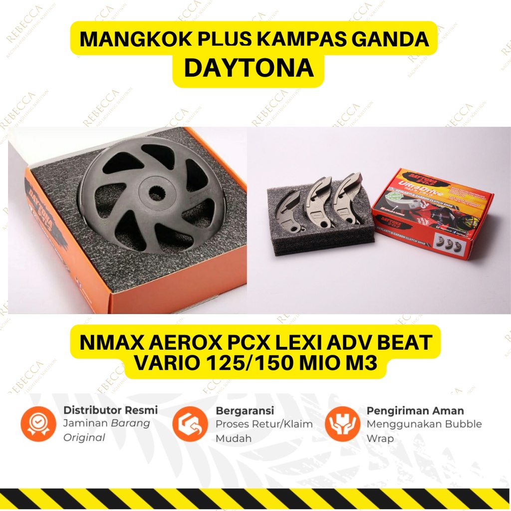 Paket Upgrade Cvt Nmax Aerox 155 Honda Pcx Beat Mangkok Plus Kampas Ganda Vario 125 / 150 Daytona Or