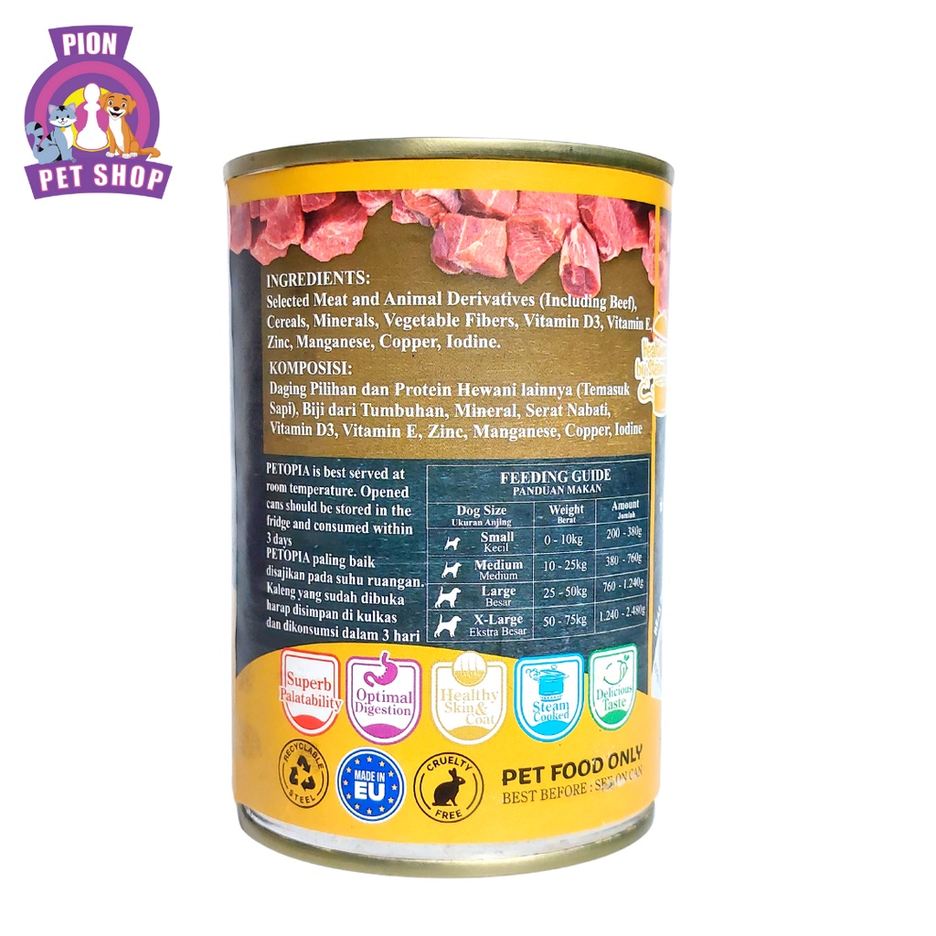 Petopia Dog Can 380gr/Makanan Kaleng untuk anjing 380gr