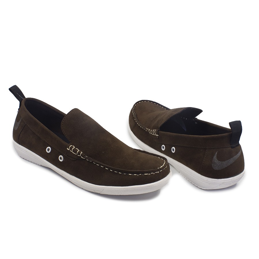 MS - Sepatu Selop Keren Murah Pria Nike Smith Slop Coklat Kasual Santai Cowok Tanpa Tali Terbaru