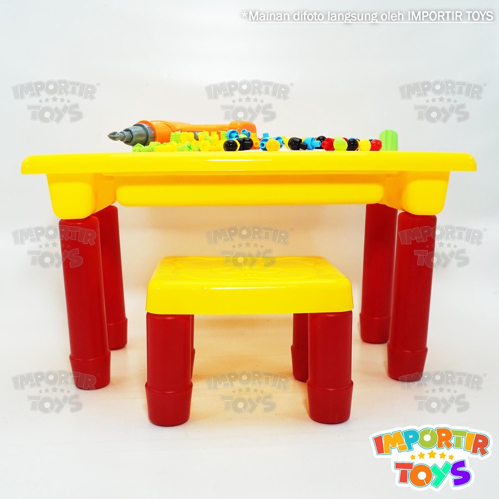 Set Meja Kursi Lego Learning Table Peralatan Belajar dan Bermain Anak